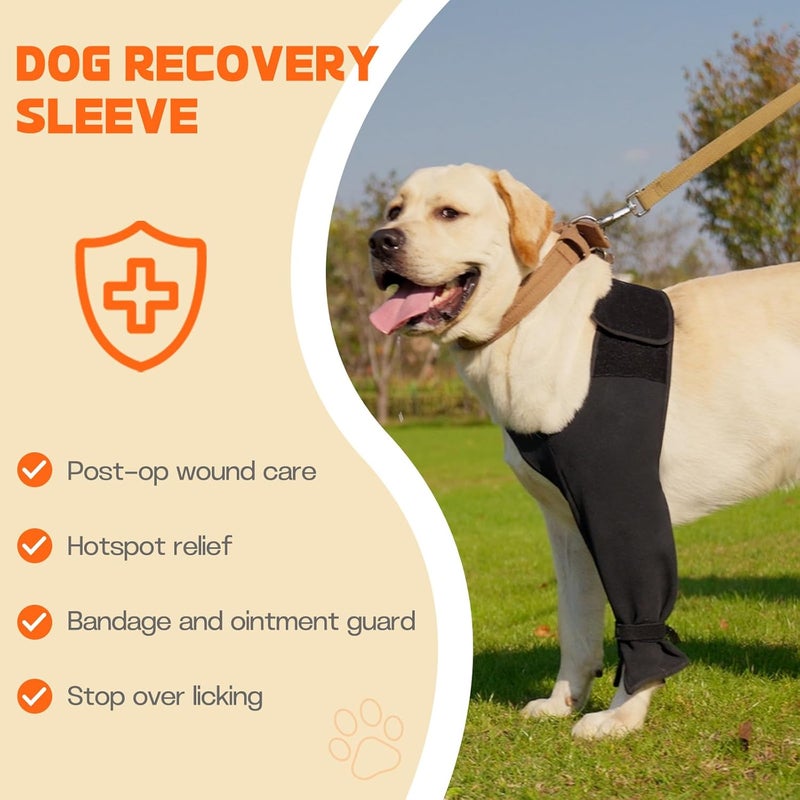 Paw Fun Dog Recovery Sleeve for Front Leg– Single Dog Leg Sleeve to Stop Licking– Breathable Protection for Joint Pain, Elbow Injuries, Hot Spots, Surgery, Wound Care as Cone Alternative(Right,2XL) - Image 4